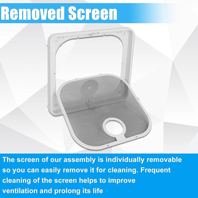 Roof Vent Frame Screen Replacement BVC0573-31 13.5"X13.5" Compatible with Ventadome Roof Vent V2092,V2094, V2110,V2119,V2310,V2392, Birch White