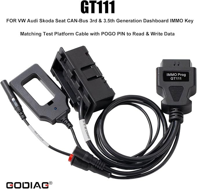 GODIAG GT111 for VW Audi Skoda Seat CAN-Bus 3rd & 3.5th Generation Dashboard IM-MO Key Matching Test Platform Cable with POGO PIN to Read & Write Data