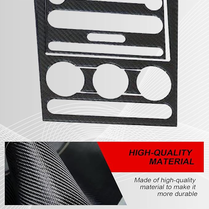 FZJDSD 22PCS Black Carbon Fiber Style Interior Trim Cover Stickers Compatible with Ford Mustang 2005-2009, Carbon Fiber Style Center Console Dashboard Panel Trim Cover Stickers Kit