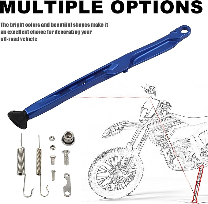 Dirt Bike Parking Side Stand Kickstand Kit,Motorcycle Kickstand Side Stand Springs Support Stand For EXC EXCF XCW XCF-W XC XCF 125 150 250 300 350 450 2023 2024(Blue)