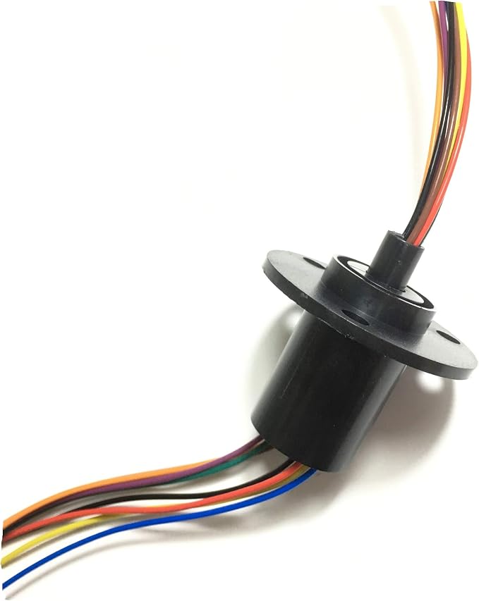 Taidacent 3 Wires 4 Wires 5A 10A 15A 30A Electrical Slip Ring Collector Ring Rotary Electrical Contact Joint Rotary Connector Commutator (8 Wires 5A Diameter 22mm)