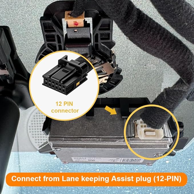 Dash Camera Power Adapter 12-Pin (Type A) for for Hyundai, Kia, Genesis, LED Display USB Power Source, Easy to Install, 5V 12V Output, D3-038