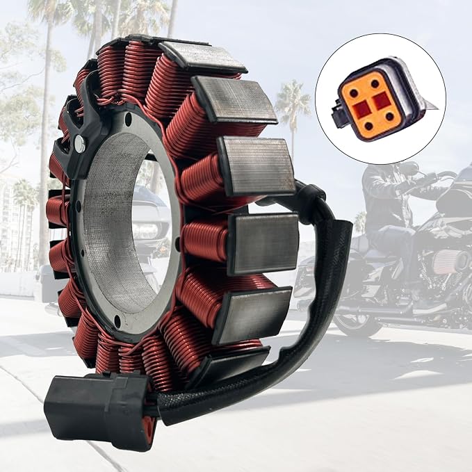 KARSEE 30017-07 Motorcycle Stator Coil Compatible with Harley Davidson Dyna, Softail, FLSTF, FLSTC, FXST Models 2007 30017-07T