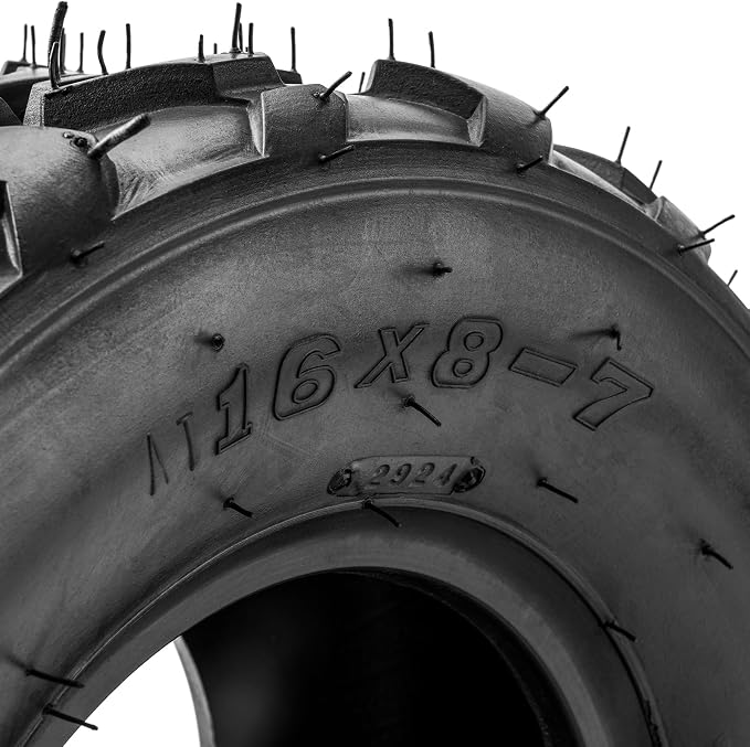 16x8-7 ATV Tires, 16x8-7 All Terrain Tires 4 PR, for Mud, Sand, and Off-Road Trails, 2 Pack Tubeless, Z-113