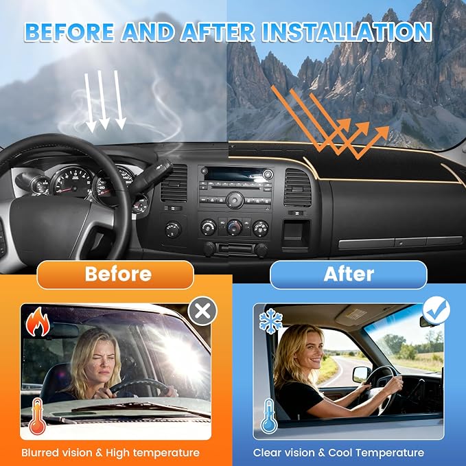 Black Dash Cover for 2007-2013 Chevy Chevrolet Silverado GMC Sierra