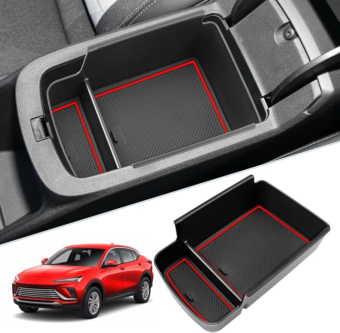 SKTU for 2024 2025 2026 Buick Envista Accessories Center Console Organizer 2024 2025 2026 Envista Insert ABS Materials Tray 2024 2025 2026 Envista Accessories Console Tray (Red)