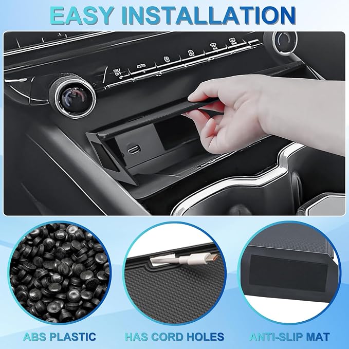 2Pcs Center Console Organizer for 2026 2025 Chevy Traverse Interior Accessories Secondary Storage Box Insert Divider Armrest Hidden Compartment - Not fit for 2024 Chevy Traverse Limited