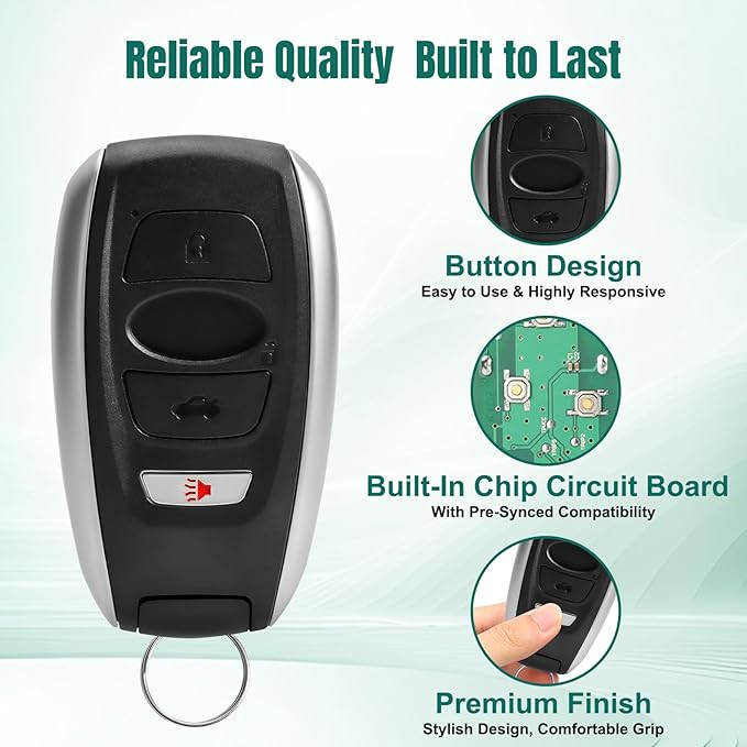 Key Fob Replacement Fits for Subaru Ascent Crosstrek Forester Impreza Legacy Outback WRX STI 2017-2024, Smart Proximity Keyless Entry Remote Control HYQ14AHK 88835-FL03A,88835-FL03B,88835-FL03C 433Mhz