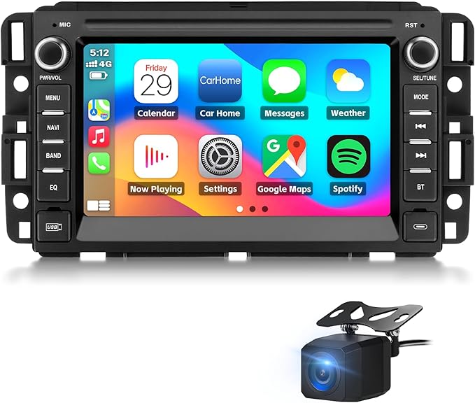 Car Stereo Radio for Chevy Silverado 2007 2008 2009 2010 2011 2012 2013, Chevy Silverado 1500 GMC Sierra Radio for Android 15 Carplay Android Auto with Backup Camera
