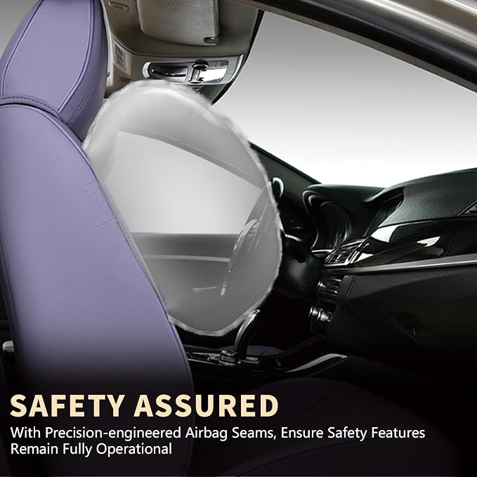 FLORICH Car Seat Cover Full Set, Automotive Seat Covers, Luxury Waterproof Leather Car Seat Protectors, Car Seat Cushions Universal Fit for Most Sedans SUVs Trucks - Purple