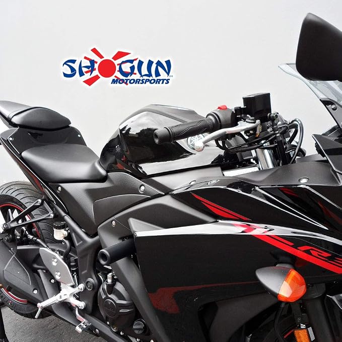 Shogun USA Made Yam YZF-R3 YZF R3 Also Fits ABS Models 2015 2016 2017 2018 Black Complete No Cut Frame Slider Kit Includes No Cut Frame Sliders Swing Arm Spools and Bar Ends - 755-6129