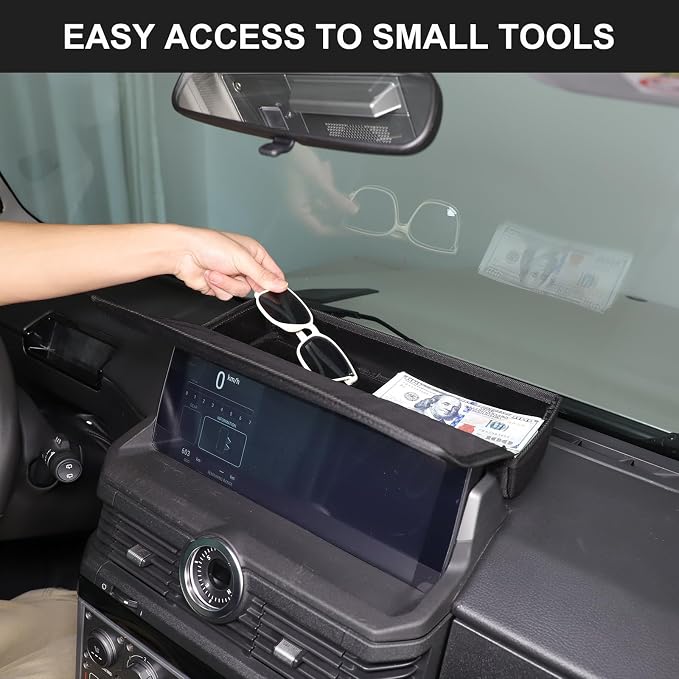 Dash Storage Tray Insert Behind Screen Organizer Storage Compatible with INEOS Grenadier 2020-2026 Accessories, New Upgraded Non-Slip Dashboard Tray with Lid