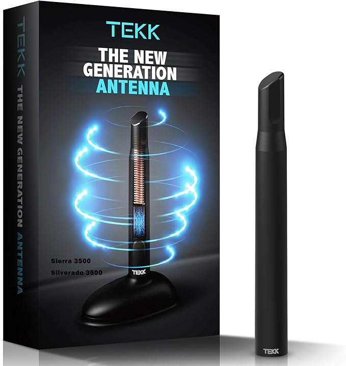 Tekk Short Antenna Compatible with 2006-2025 GMC Sierra 3500 / Chevy Silverado 3500 / Designed for Optimized FM/AM Reception / 4.8 Inches