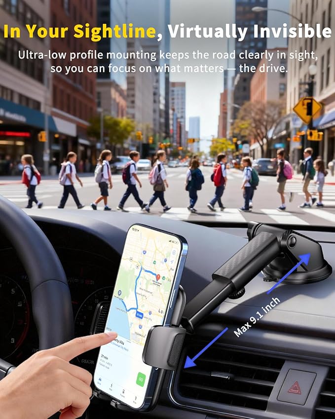 RayLink Phone Holders for Your Car 2026 Ultimate Phone Mount Military-Grade Windshield Dashboard Vent【Newest Best Strongest】 Cell Phone Car Mount for iPhone 17 Pro Max 16 Samsung Android