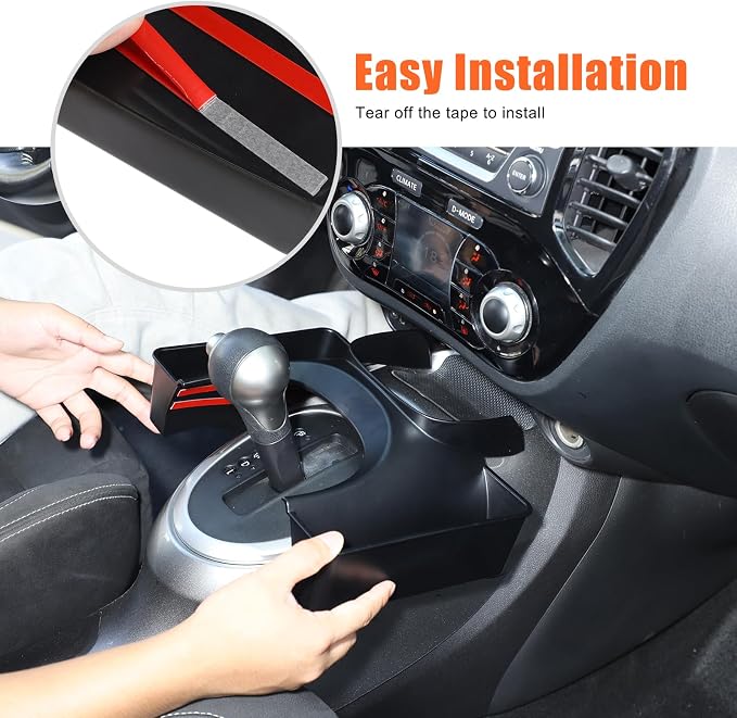 Lcojicep Gear Tray Center Console Gear Shift Storage Organizer Compatible with Nissan Juke and Nissan Infiniti ESQ 2011-2019 Car Interior Accessories, Gear Shift Console Side Tray