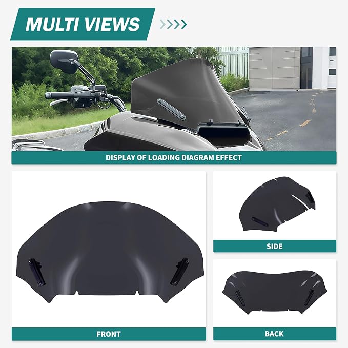 Motorcycle Windshield Windscreen Wind Splitter Fit for Harley Road Glide FLTRXSE 2023-later FLTRX FLTRXSTSE 2024-later for Dual Headlights (Black)