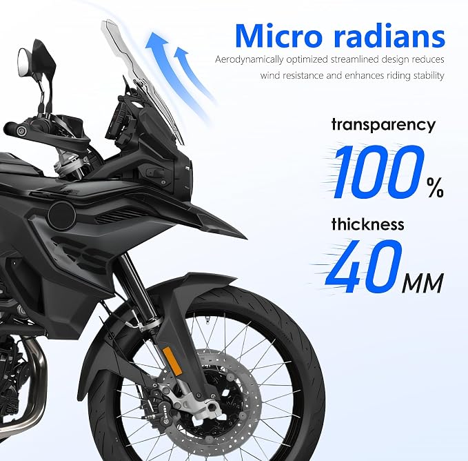 Motorcycle Windshield for F850GS Reduce Wind Resistance Front Windscreen Wind Deflector Fits for BMW F 850gs Adventure F850 GS/ F850 ADV (Grey)
