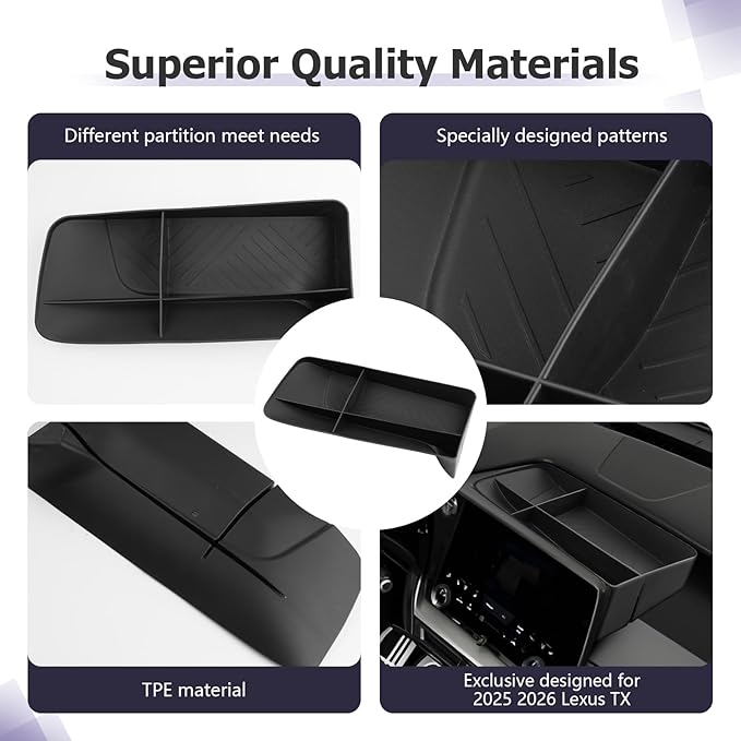 2026 Lexus TX350 Accessories - Compatible with Lexus 2024 2025 2026 TX TX350/TX500h/TX500h+ Accessories Dashboard Storage Tray 14-inch Behind Screen Organizer Center Console Display Box Dash Tray