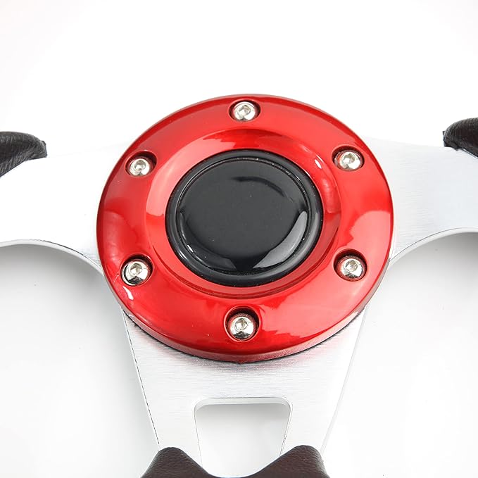 Classic Red Golf Cart Steering Wheel Club Car DS and Club Car Precedent EZGO Yamaha Golf Carts Racing Style Design Steering Wheel
