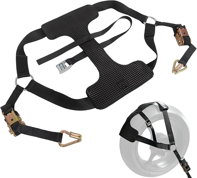 Ratchet Motorcycle Tie Down Straps, Rear Wheel Tie Down for Dirt Bikes & Sportbikes, Heavy Duty Motorcycle Straps and Tie Downs
