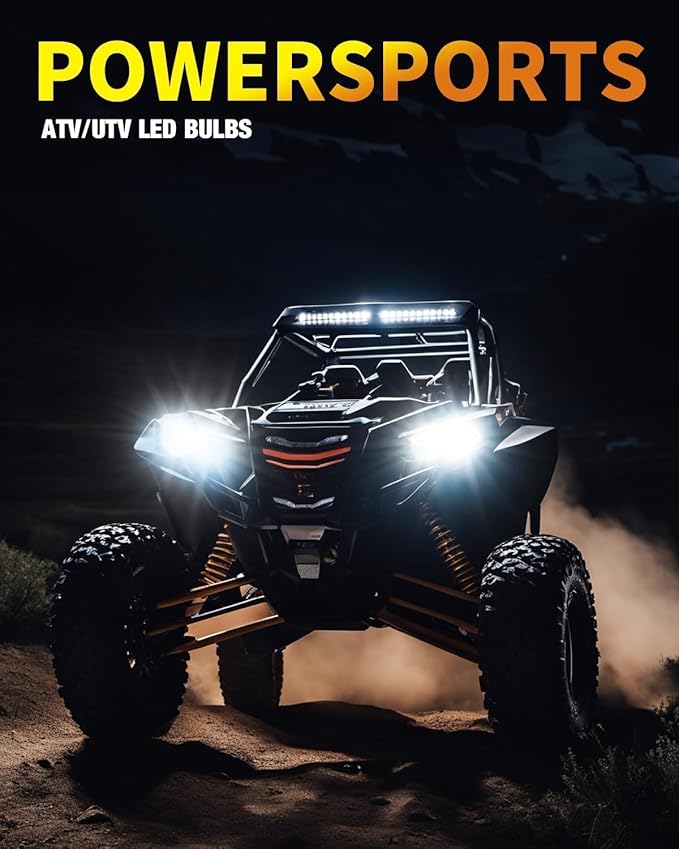 Termitor Upgraded H11/H9 Light Bulbs, 45,000LM Ultra Brightness, 6500K Cool White, 85K+ Hours Lifespan, IP68 Waterproof, 1:1 Halogen Replacement H11 Powersports Light Bulbs, Plug-N-Play, Pack of 2