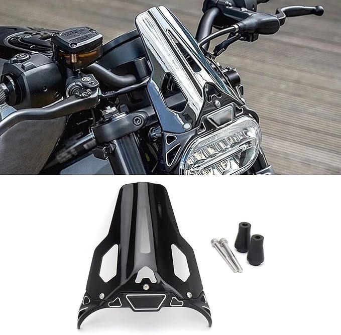 New Motorcycle Windshield Fits for Sportster S / Sportster S RH1250S 2021 2022 2023 Motorcycle Sports Oriented Black PC Windscreen Fairing Wind Deflector Wind Screen