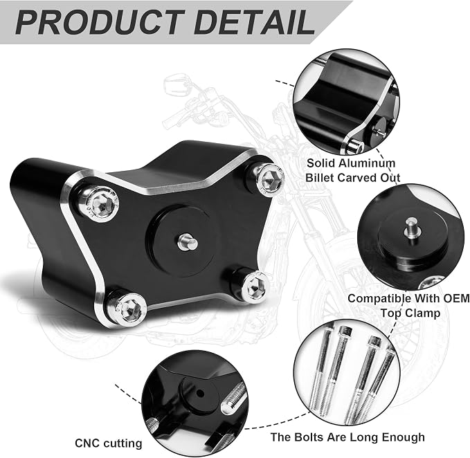 Aluminum 2" Rise Handlebar Riser Kit For Can Am Spyder RT 2020+ & F3/F3T/F3 Limited All Years | 1-3/4" Backward Handle Bar Adjustable Accessories (B)
