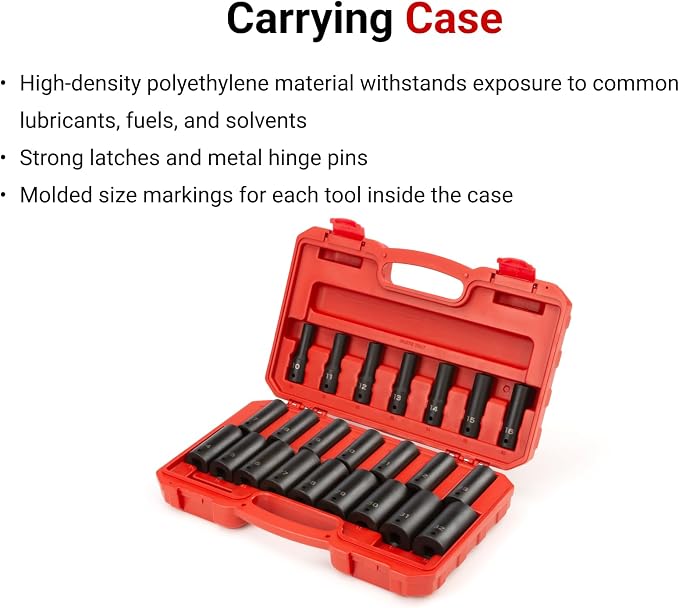 TEKTON 1/2 Inch Drive Impact Socket Set, 23-Piece | SID92330
