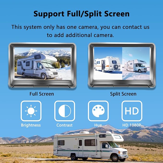 Magnetic Wireless Backup Camera + 5 Inch Monitor System, LASTBUS Solar 2 Split HD Display + Rechargeable Battery IP69 Waterproof Night Vision Rear View Camera for RV Car Trailer Truck Camper