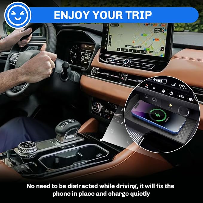 SXCY for 2025 2026 Mitsubishi Outlander Wireless Charging Protective Mats [Only for Outlander Gas] 2025 2026 Mitsubishi Outlander Accessories Console Inserts Liner Anti-Slip Anti-Dust Waterproof Mats