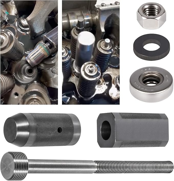 9U-6891 Injector Sleeve Cup Remover & Installer Tool 6pcs Kit Compatible with CAT Caterpillar 3406E C10 C12 C15 C16 C18 Engine Heavy Duty Steel Tools