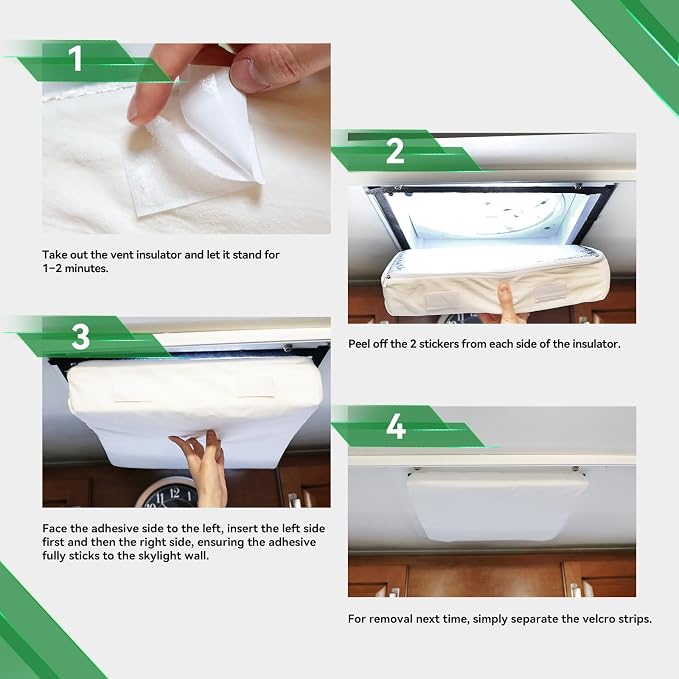 RV Vent Insulator 14" x 22" RV Vent Pillow RV Skylight Insulator for Vent Inside Camper Trailer, with Storage Bag
