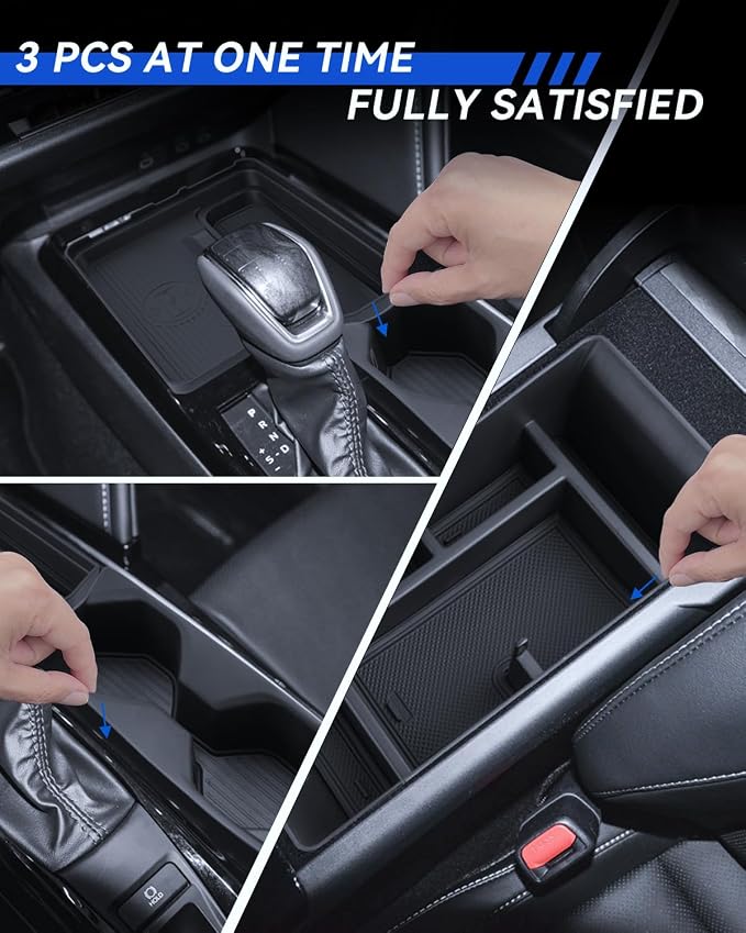for Camry Center Console Organizer 2025-2026 Toyota Camry Accessories 3Pcs Set with Center Console Organizer + Cup Holder + Wireless Charger Mat Durable ABS Plastic