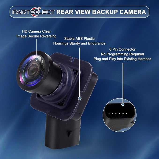 Rear View Backup Camera Replacement for Ford Focus 2015 2016 2017 2018 2.0L L4 / 1.0L L3 Back Up Camera Replaces# ‎F1EZ-19G490-A, F1EZ19G490A