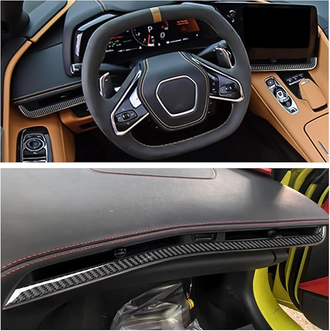 Real Carbon Fiber AC Air Vent Trim Compatible with Corvette C8 2020-2026, Interior Decor Sticker Accessories