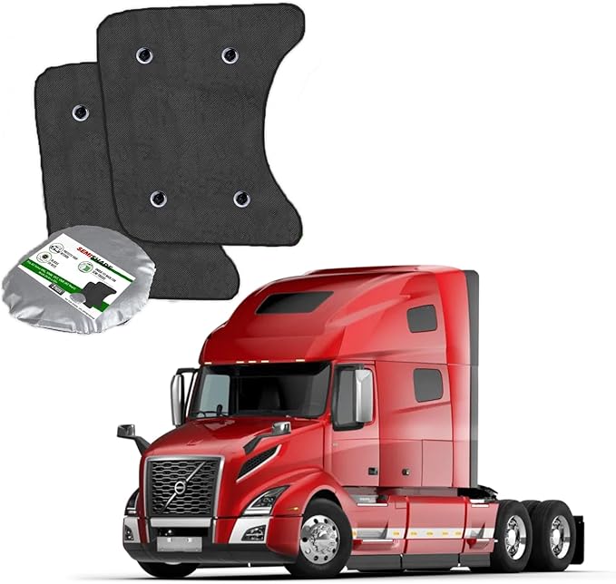 Side Window Sun Shade for Volvo VNL Semi-Truck - Custom Fit for Volvo VNL, VNM, VHT, VNR (All Years) - Interior UV Protection