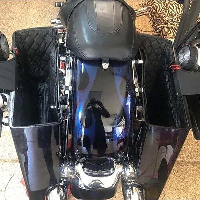 4'' Stretched Saddlebag Liners Inserts White Thread Compatible with Harley Touring 2014-2023 1 Pair