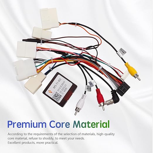 16-PIN Car Stereo Wiring Harness with Canbus Box for Toyota Camry RAV4 Corolla Tundra Highlander, Supports Original JBL Amplifier, Backup Camera, SWC, FM/AM Antenna Adapter, and USB