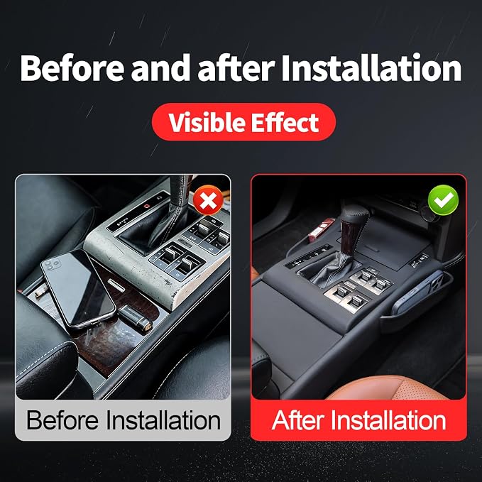 Central Control Silicone Storage Box Seat Gap Storage Box Silicone Pad Tray Organizer for 2010-2021 Lexus GX460 Modified Lexus GX460 Accessories (Black)