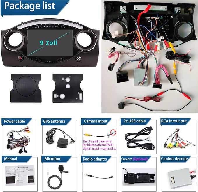 9''AHD Multimedia Car GPS Sat Nav Navigation Navigator Canbus Radio Stereo Player CarPlay Android Compatible with BMW Mini Cooper R50 R52 R53 R56 R57 R58 R59 F55 F56 F57/R55/Countryman R60/Paceman R61