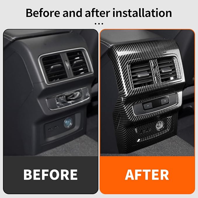 Rear Air Outlet Vent Frame, Rear Anti-Kick Panel Cover Compatible with Audi Q5 2021-2025, Rear AC Anti-kick Frame for Audi Q5 Sportback, Rear Air Conditioner Vent Outlet Frame Protection