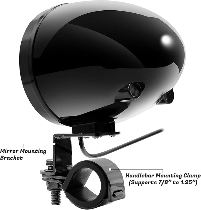 GoHawk Motorcycle Speakers Bluetooth, Waterproof Speakers and Amplifier Audio Sound System, Weatherproof, FM Radio, Volume Control, ATV UTV w/AUX in, USB, Micro SD