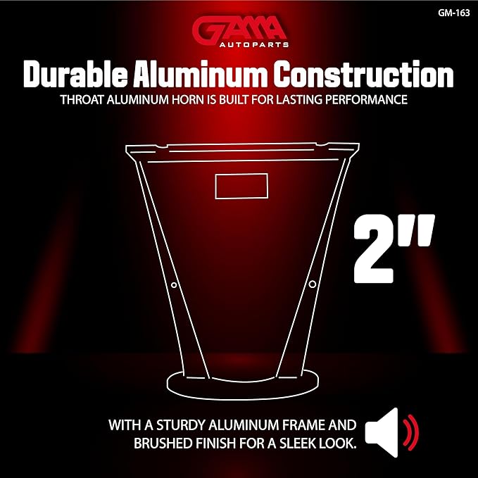 2" Throat Aluminum Horn - Bolt-On Installation, Durable Design, 4-Bolt Compatibility for Most Drivers, High-Performance Audio