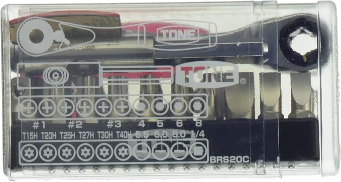 (Amazon.co.jp Exclusive) Tone Bit Ratchet Set, BRS20C, Bit Insert, 0.25 inches (6.35 mm) (1/4 inch), Clear, 23 Pieces