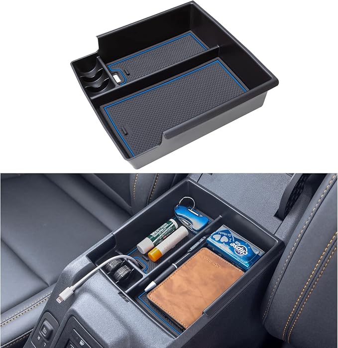 TOPINSTALL New Blue Tray Compatible with 2021-2024 Ford Bronco & 2025+ Bronco 2-Door & 2025+ 4-Door Manual Transmission, Full Size Bronco Organizer (NO for 2025+ 4-Door Automatic)
