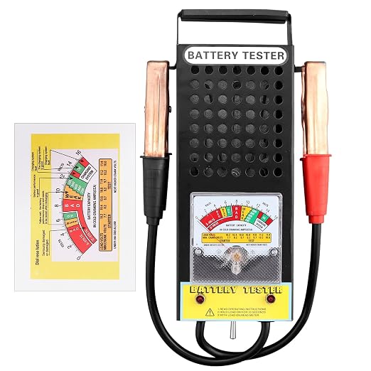 CRLITSIY Battery Load Tester, 6V 8V 12V Alternator Load Tester Automotive Car Battery Testerr and Voltmeter Tester with Alligator Clips for Cars,Golf,Motorcycles