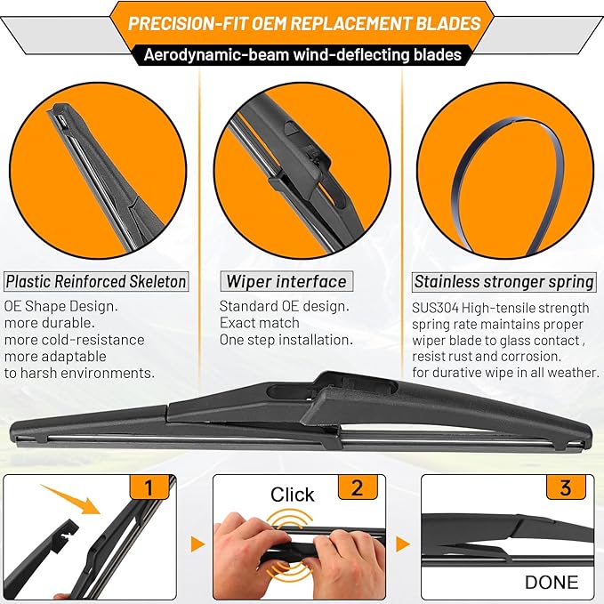AUTOBOO 22"+20" Windshield Wipers with 11" Rear Wiper Blade Replacement for Jeep Renegade 2015 2016 2017 2018 2019 2020 2021 2022 2023-Original Factory Quality (Pack of 3)