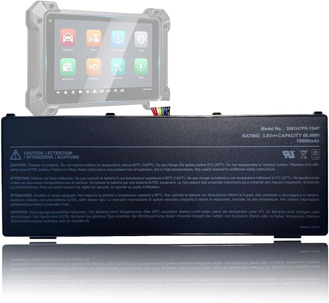 18000mAh Replacement Battery for Autel MaxiCOM MK908 MK908P IM608 PRO, 3.8V Li-ion Scanner Battery 3581A7PH-1S4P for Autel Diagnostic Tool