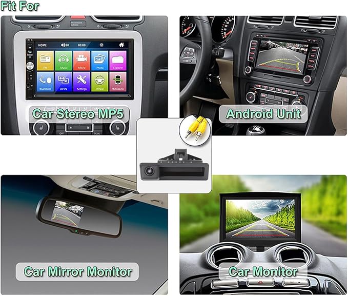 GreenYi AHD 720P Vehicle Backup Camera for BMW E82 E88 E84 E90 E91 E92 E93 E70 E60 E61 E39 3 5 X5 X6, Car Rear View 170 Fisheye Lens IP68 Waterproof Trunk Handle Camera