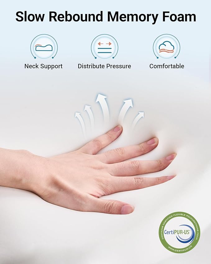 Elviros CPAP Pillow for Side Sleeping, HSA/FSA Sleep Apnea Memory Foam Pillow for All CPAP Masks Users to Reduce Air Leaks & Masks Pressure, Adjustable Height with Cooling Breathable Cover